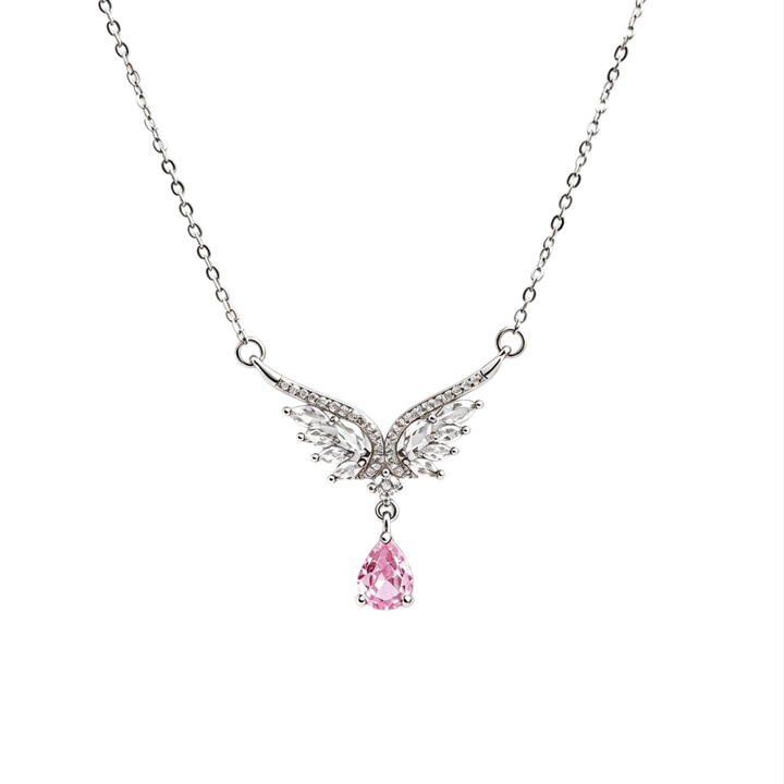 Angel Wing Teardrop Diamond Necklace