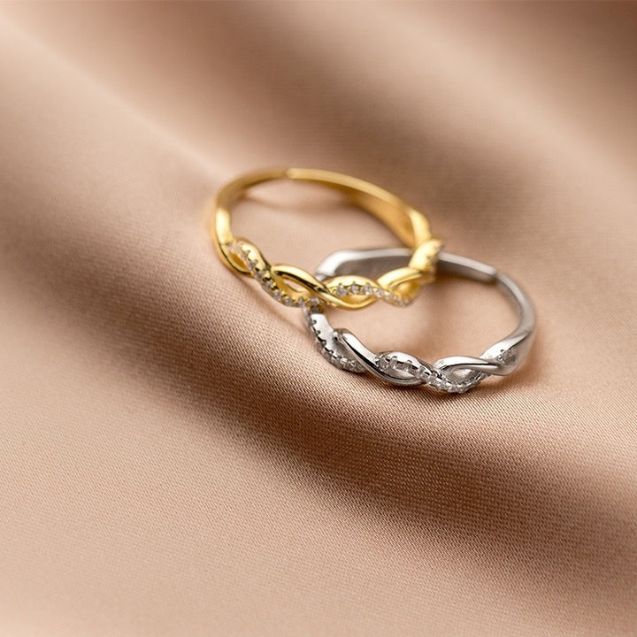 Twisted Diamond Stackable Ring (2 Colors Delicate Luxury Band)