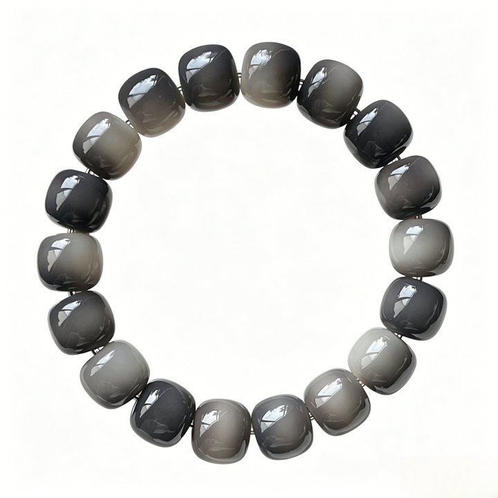 Multi-Color Gradient Bodhi Root Barrel Bead Bracelet (Worry Relief Meditation Mala)