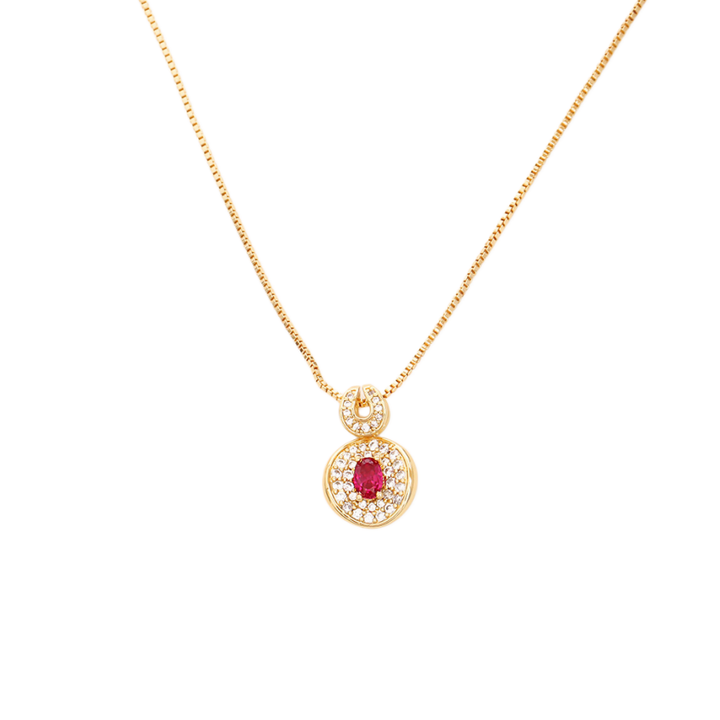 S925 Silver Vintage Round Gem Jewelry Set, Oval Center Stone Pendent Necklace & Drop Earring Set