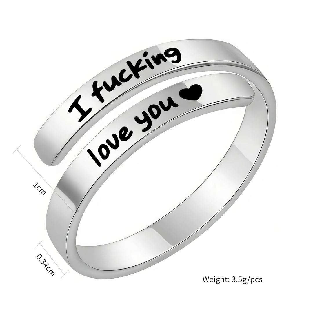 Double Layer Wrap Engraved Couple Ring (Personalized Confession Ring)