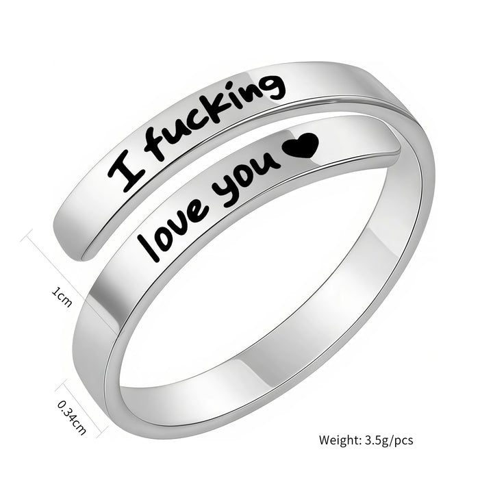 Double Layer Wrap Engraved Couple Ring (Personalized Confession Ring)