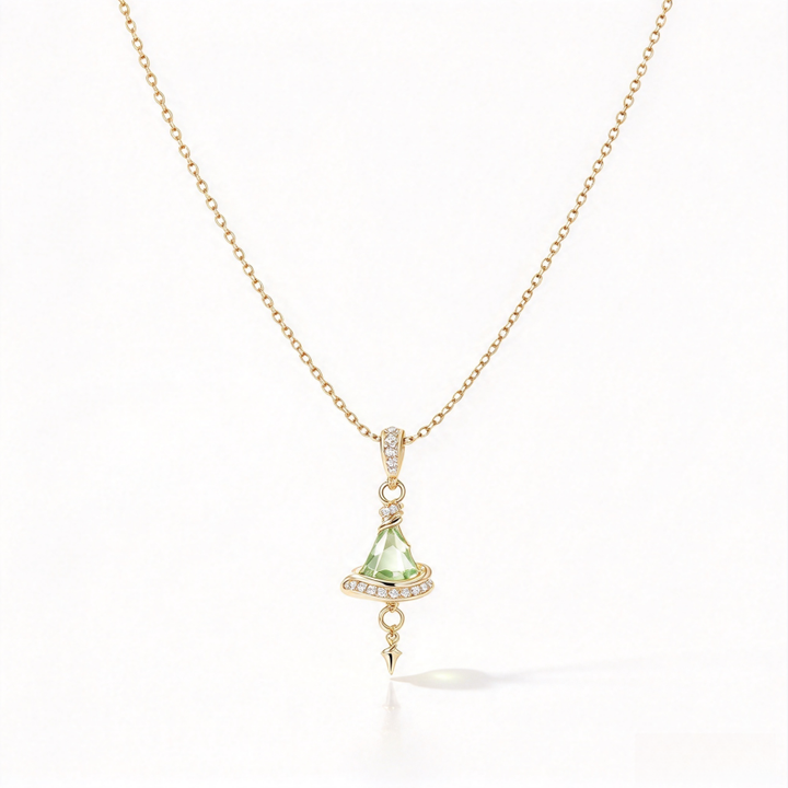 Iridescent Christmas Tree Necklace