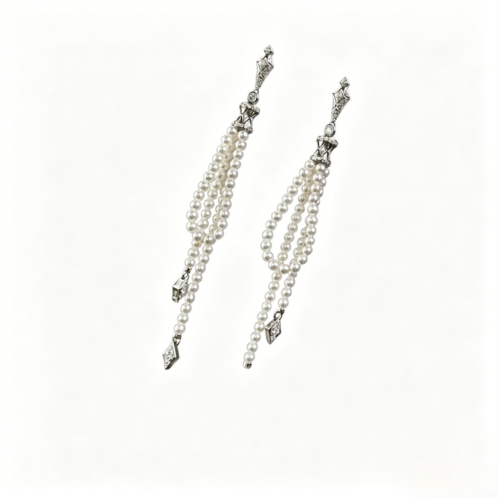 Vintage Baroque Pearl Tassel Drop Earrings (Delicate Luxury Long Dangles)