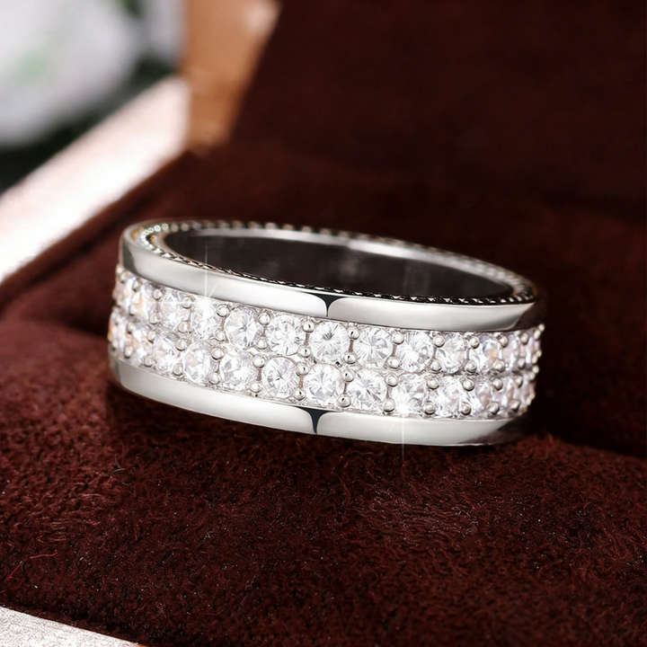 Double Row Pavé Wide Band Ring (Luxury Classic Timeless Band)