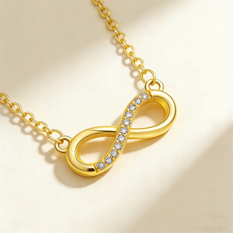 Infinity Knot Diamond Pendant Necklace (3 Colors Delicate Luxury Choker)