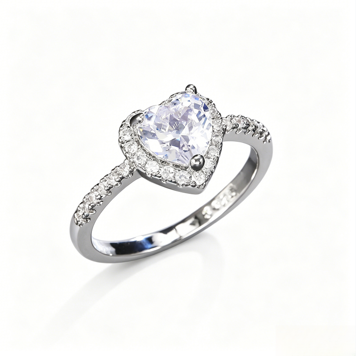 Heart Halo Diamond Ring (Multi-Color Options Luxury Statement Band)