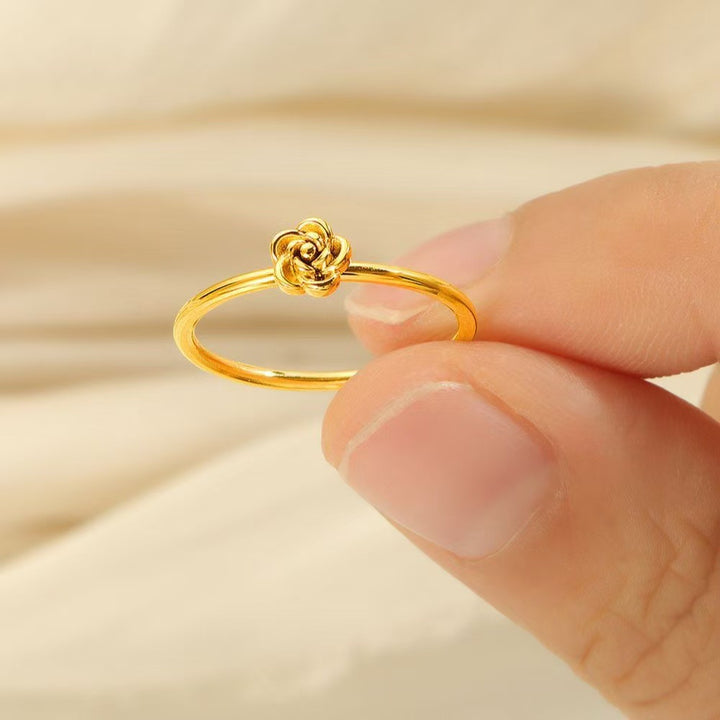 Gold Rose S925 Silver Thin Ring