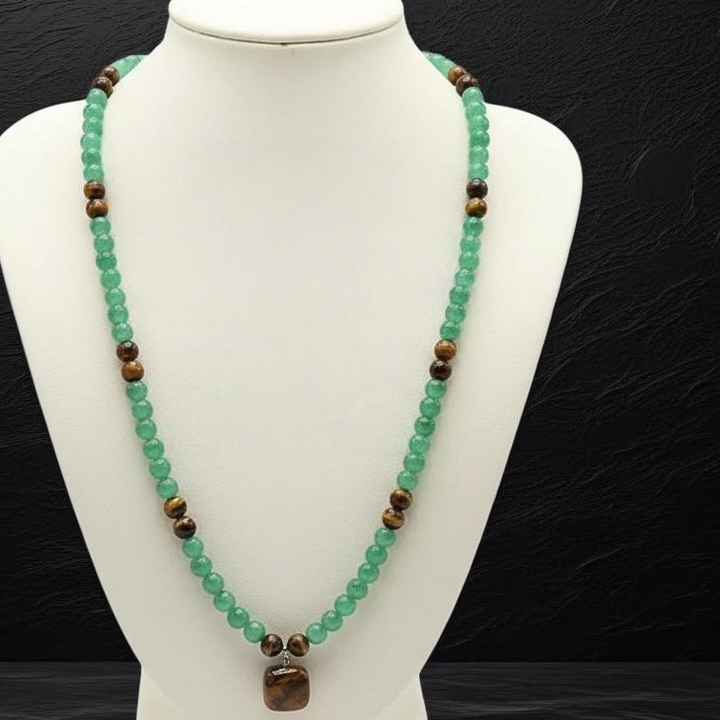 Tiger Eye Double-Layer Energy Necklace (Wealth-Attracting Retro Layered Style)