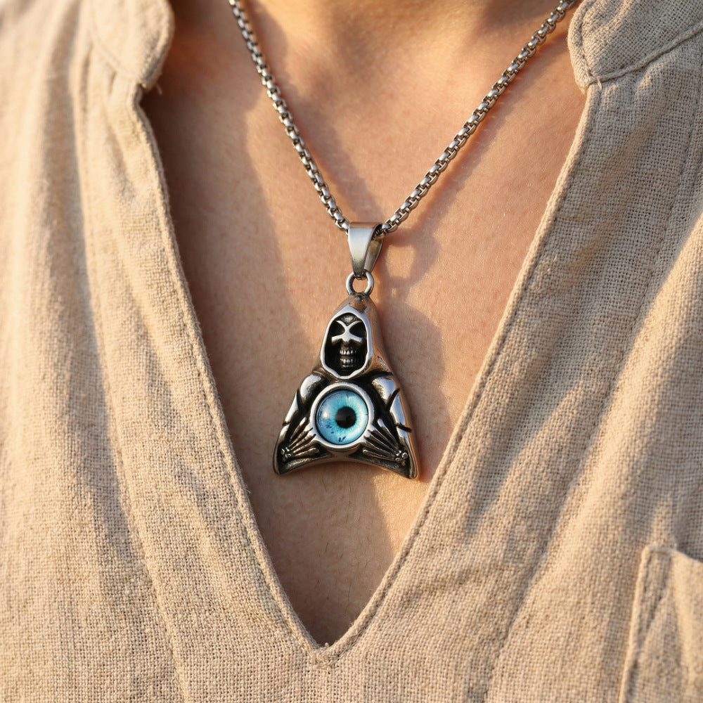 Vintage Silver Evil Eye Necklace, Multiple Pendant Options