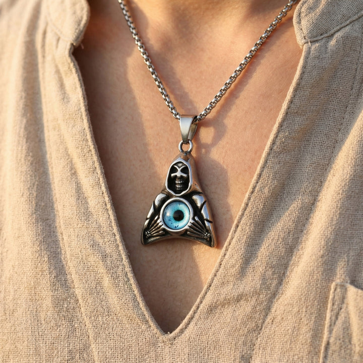 Vintage Silver Evil Eye Necklace, Multiple Pendant Options