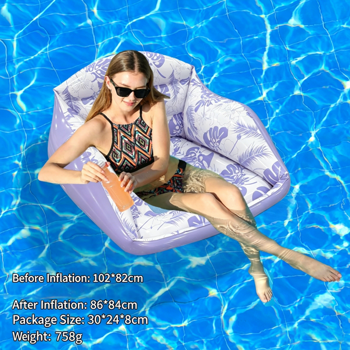 Tropical Print Inflatable Pool Lounge Float (2 Colors Water Relax Floating Chair)