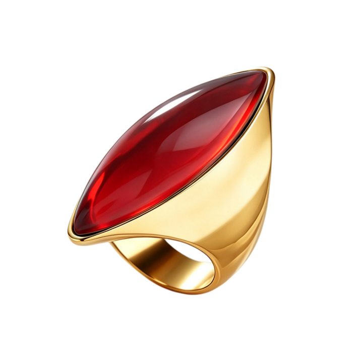 Minimalist Marquise Cabochon Gemstone Signet Ring, S925 Silver Gold Plated Multi-Color Modern Geometric Unisex Wide Band