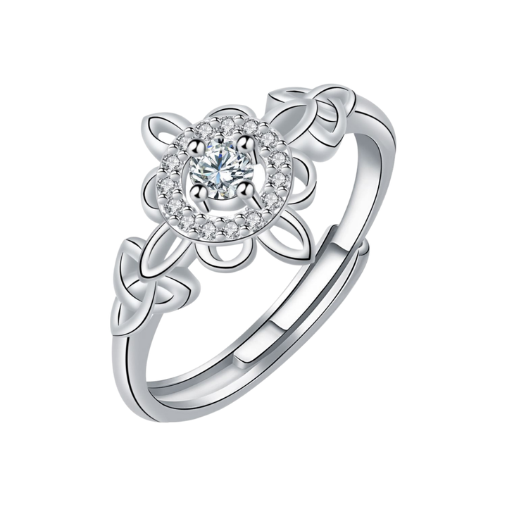 Celtic Knot Floral Pavé Ring (Luxury Vintage Elegant Band)