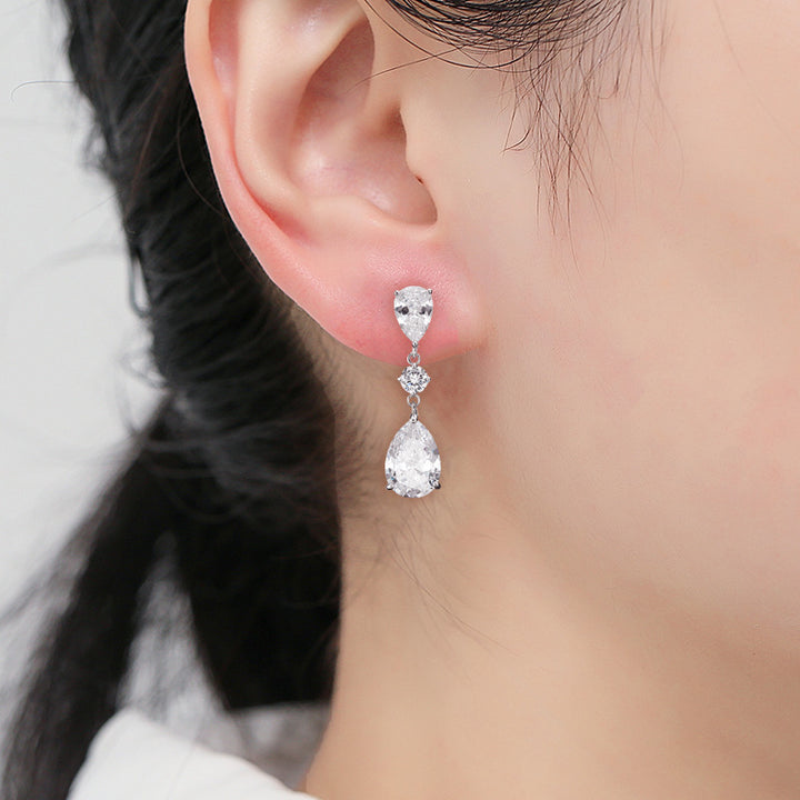 Pear-Shaped Pavé Drop Earrings (Luxury Gala Statement Earrings)