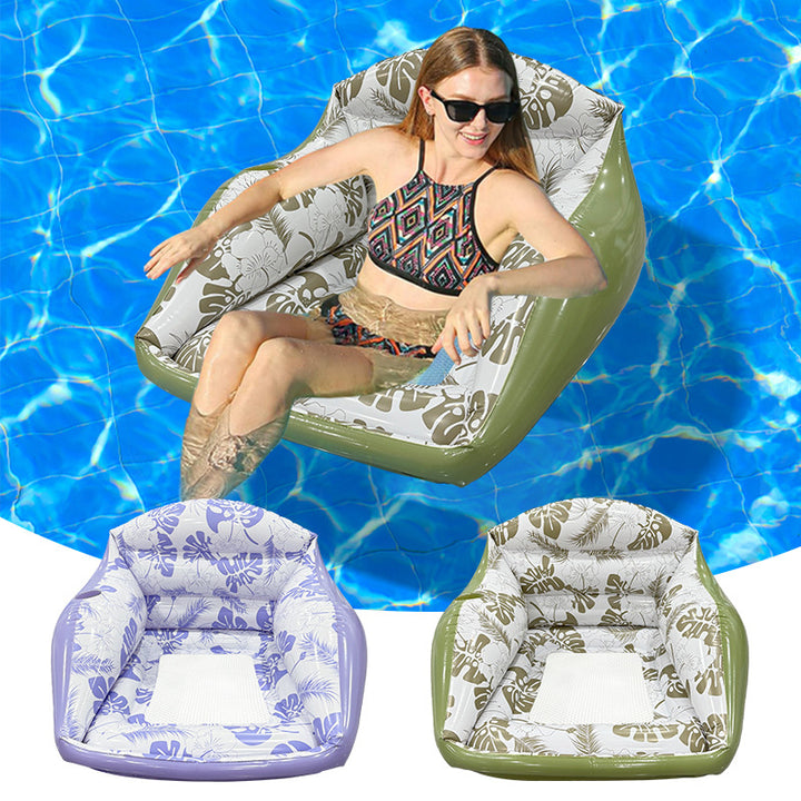 Tropical Print Inflatable Pool Lounge Float (2 Colors Water Relax Floating Chair)