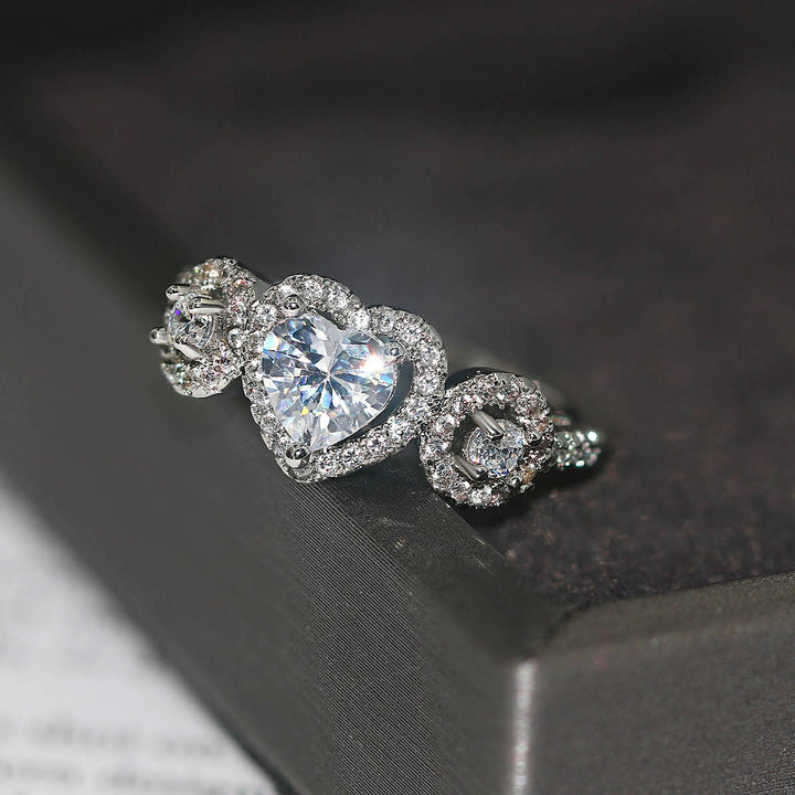 Heart Diamond Cluster Ring (Glamorous Romantic Ritual Style)