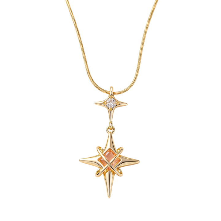 Double Star Pink Diamond Necklace