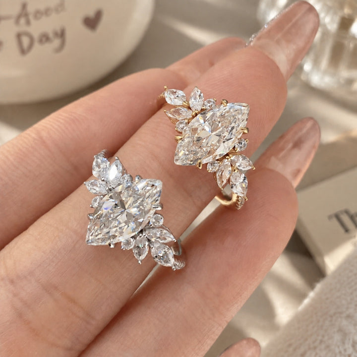 Marquise Cluster Diamond S925 Silver Ring