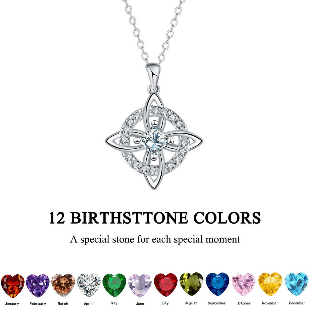Celtic Knot Birthstone Necklace