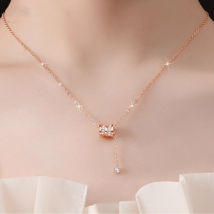 Diamond Barrel Lariat Y-Necklace (2 Colors Luxury Delicate Drop Choker)