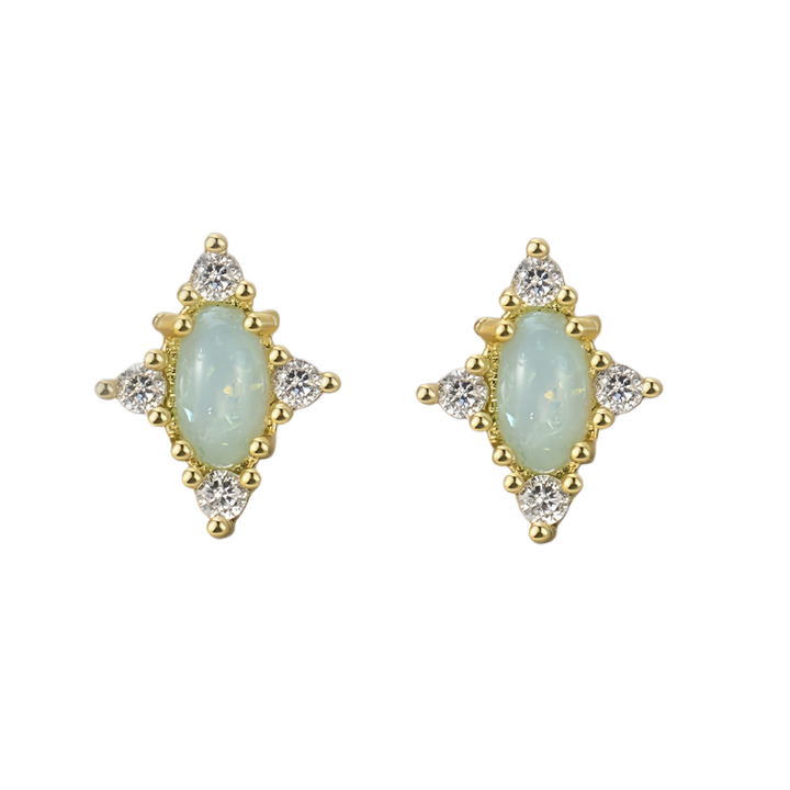 Opal Starburst Stud Earring Set (Light Luxury Niche Fresh Earrings)