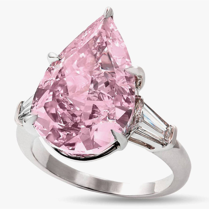 Pear-Shaped Pink Diamond Three-Prong Solitaire Ring (Luxury Engagement & Statement Band)