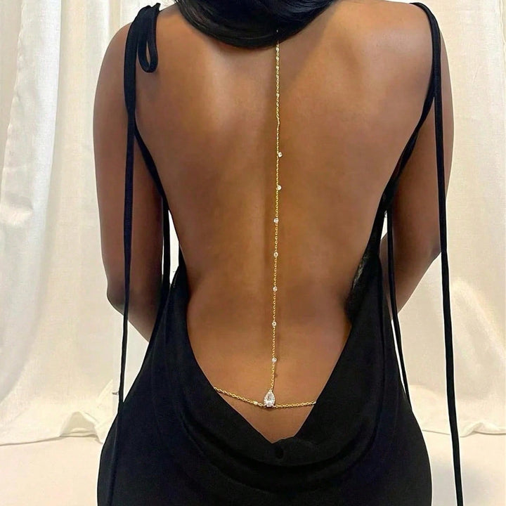 Teardrop Tassel Back Chain (Light Luxury Niche Sexy Body Chain)