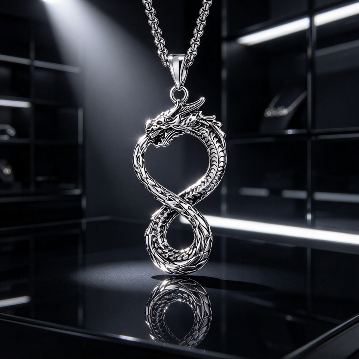 Infinity Dragon Pendant Necklace