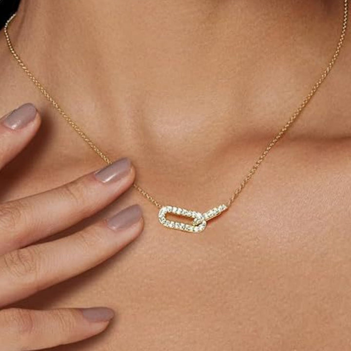 Interlocking Loop Diamond Necklace