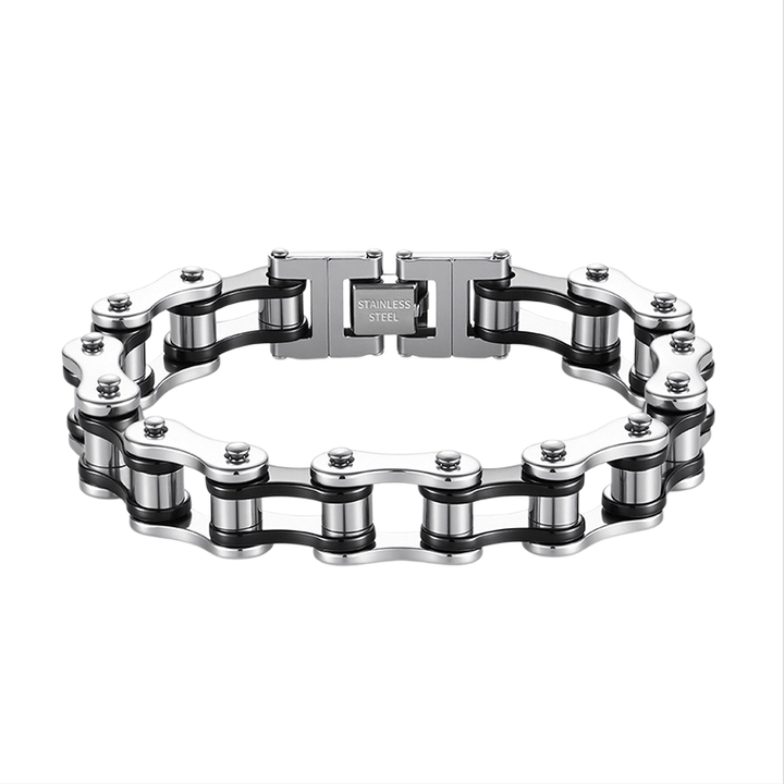 Motorcycle Chain Stainless Steel Bracelet (Men's Edgy Punk Style Titanium Steel Band)