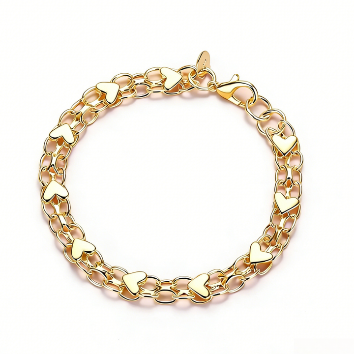 Double Layer Heart Bracelet Set (Light Luxury Sweet Wristband)