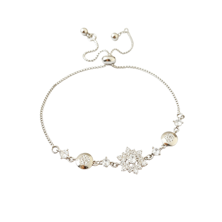 Sparkling Snowflake Diamond Adjustable Delicate Bracelet