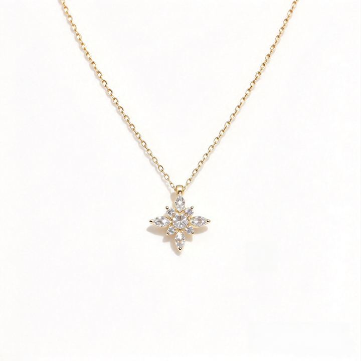Star‑Shaped Flower Diamond Choker Necklace