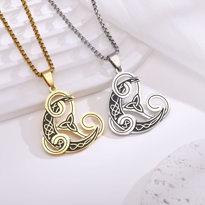 Celtic Knot Triquetra Raven Necklace (Vintage Norse Mystic Choker)