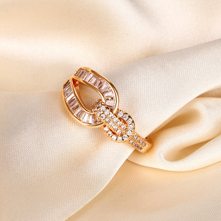 Diamond Knot Open Ring (2 Colors Luxury Delicate Statement Band)