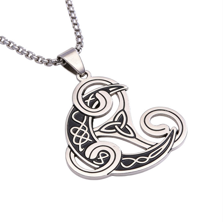Celtic Knot Triquetra Raven Necklace (Vintage Norse Mystic Choker)