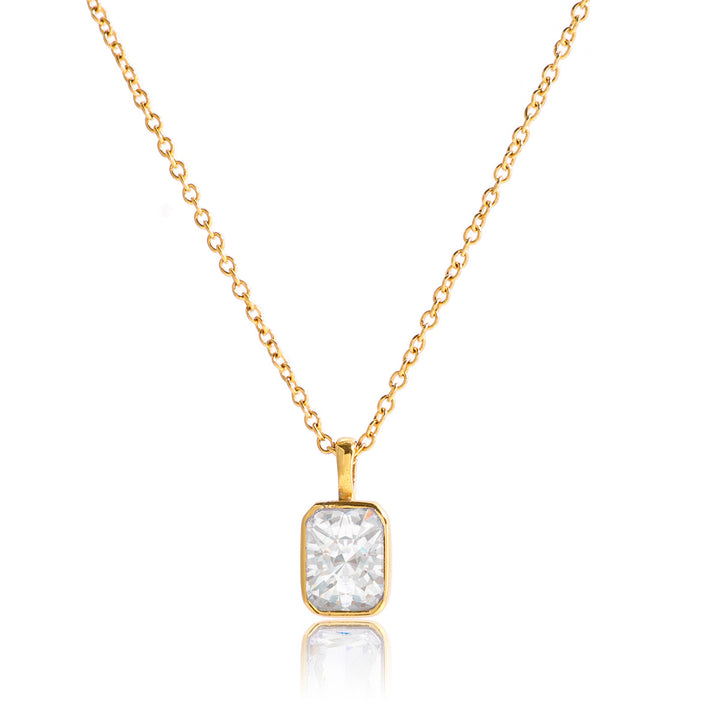 Gold Plated Geometric Diamond Necklace Set (Light Luxury Niche Multi-Style Clavicle Chain Collection)