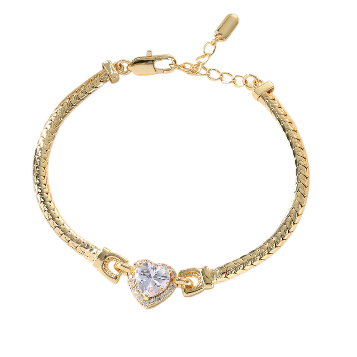 Geometric Gemstone Snake Chain Bracelet Set (Light Luxury Niche Delicate Wrist Jewelry)