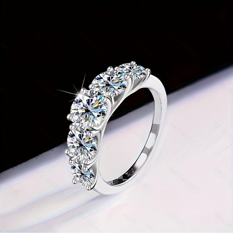 Pavé Diamond Ring Set (Light Luxury Niche Elegant Band)