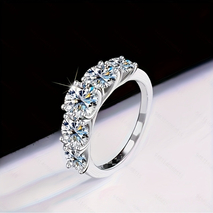 Pavé Diamond Ring Set (Light Luxury Niche Elegant Band)
