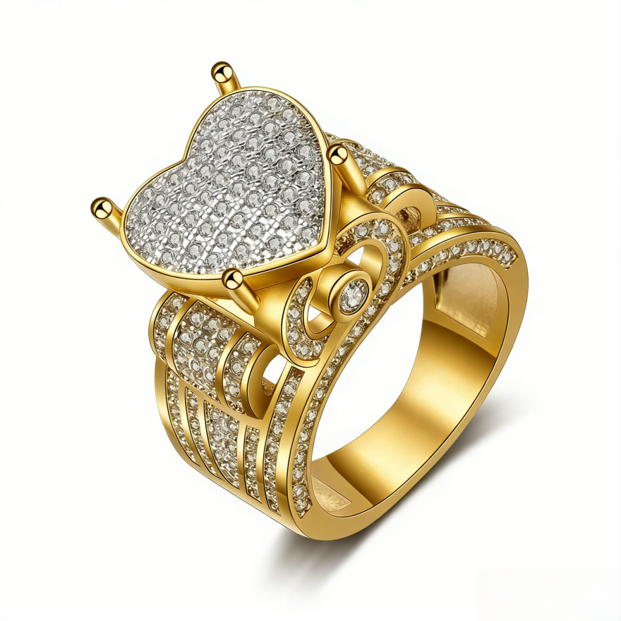 Heart Diamond Luxury Statement Ring (Romantic Proposal Engagement Band)