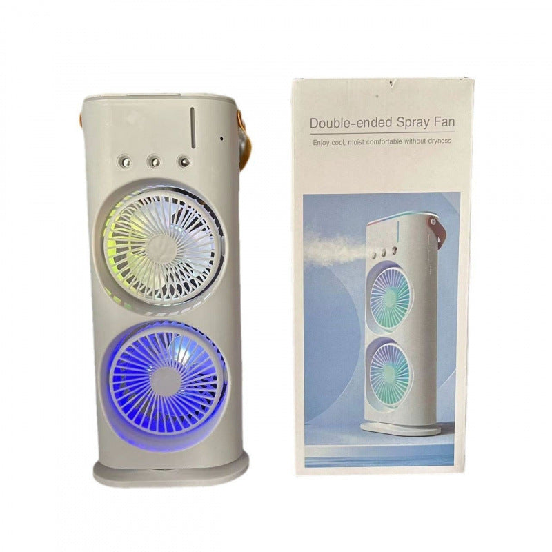 Single-Head Desktop Spray Cooling Fan, USB Rechargeable Portable Silent Water Mist Mini Air Cooler for Home Use