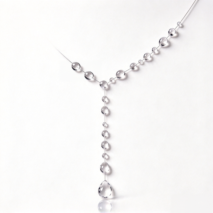 Invisible Fish Line Teardrop Diamond Y-Shaped Necklace