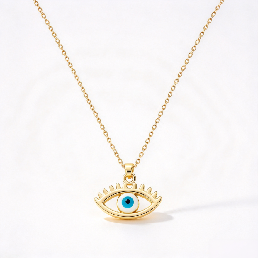 Retro Exotic Evil Eye Enamel Pendant Necklace