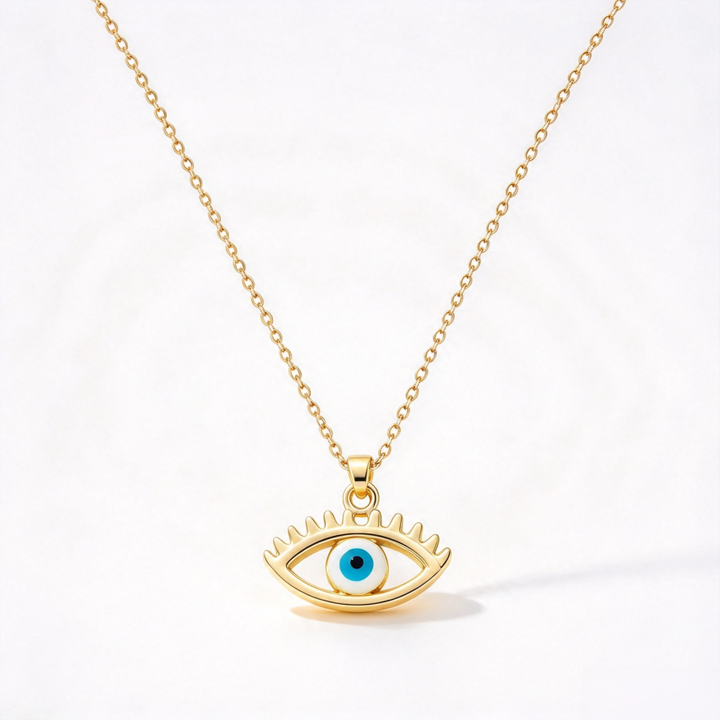 Retro Exotic Evil Eye Enamel Pendant Necklace