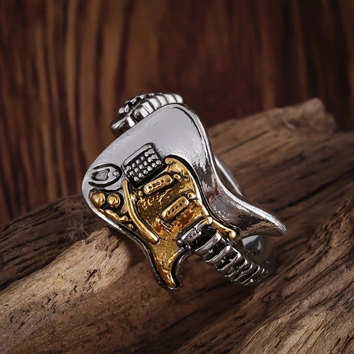 Vintage Rock Guitar Open Ring Set (Edgy Street Style Band)
