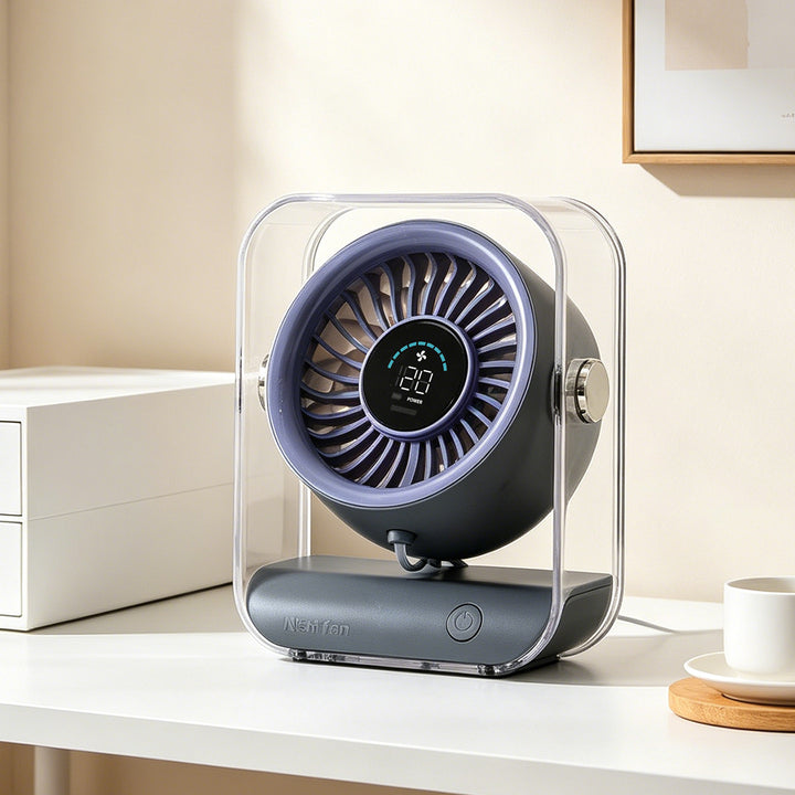Desktop Turbo Circulating Humidifying Fan, Multi-Angle Adjustable Quiet Desk Fan for Home & Office
