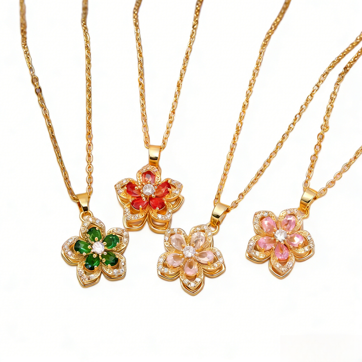 Anxiety-Relief Spinning Flower Necklace (Light Luxury Niche Healing Necklace)
