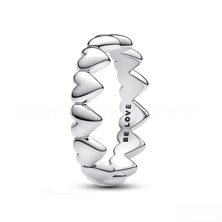 "Be Love" Heart Stack Band Ring (3 Colors Luxury Women's Ring)